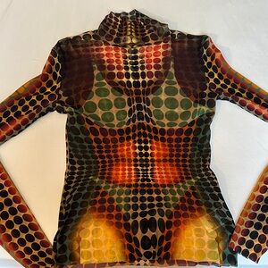 Jean Paul Gaultier Colorful Dot Pattern Long Sleeve Top